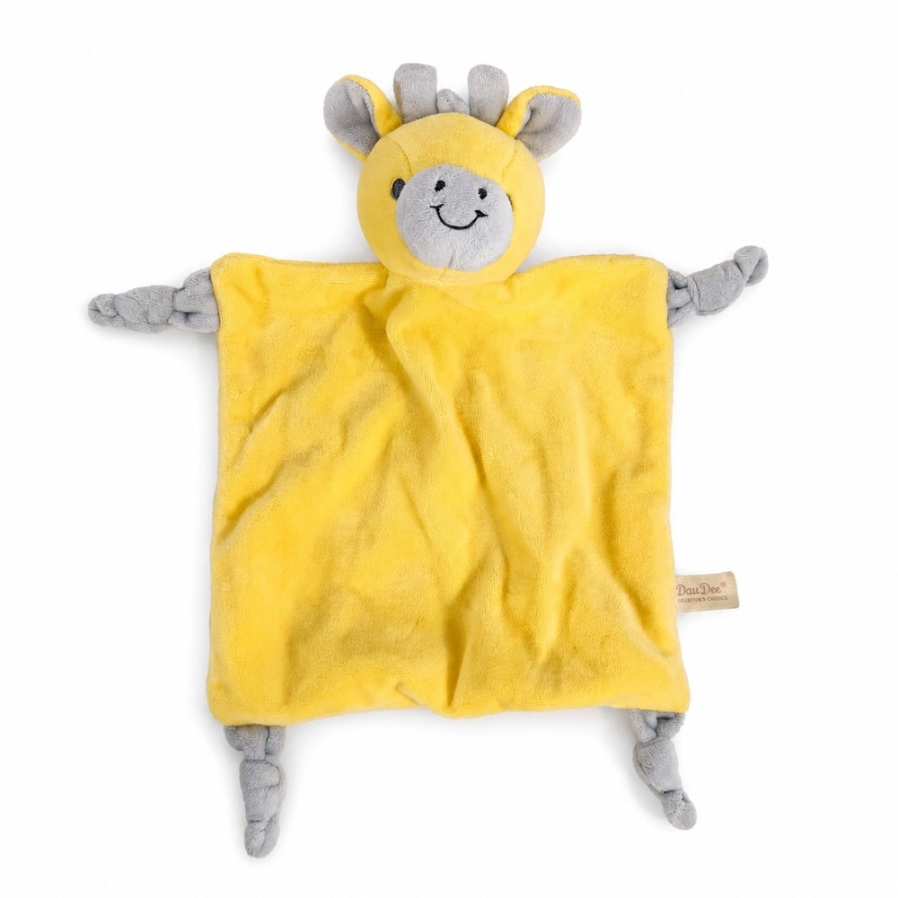 Dan Dee Security Blanket Giraffe Lovey Knotted Corners Plush Yellow Grey 2017